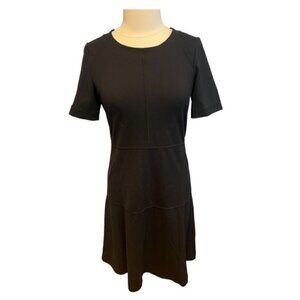 Athleta en route textured Black fit & flare sporty mini dress M